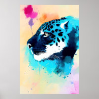 Jaguar Wild Nature Animal Color Art Painting