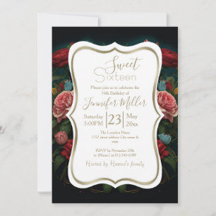 Jaguar with Crown in Flowers Painting              Invitation
