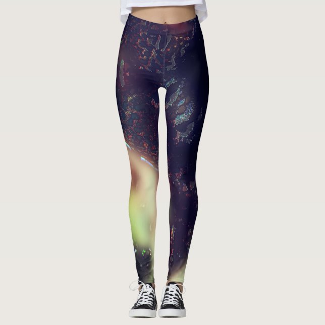 Jaguar with darkened effect and soft colour flares leggings (Front)
