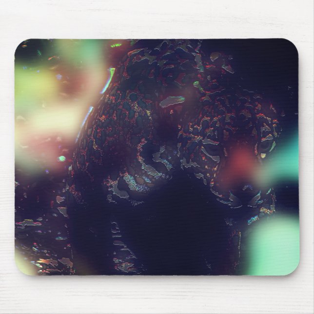 Jaguar with darkened effect and soft colour flares mouse pad (Front)