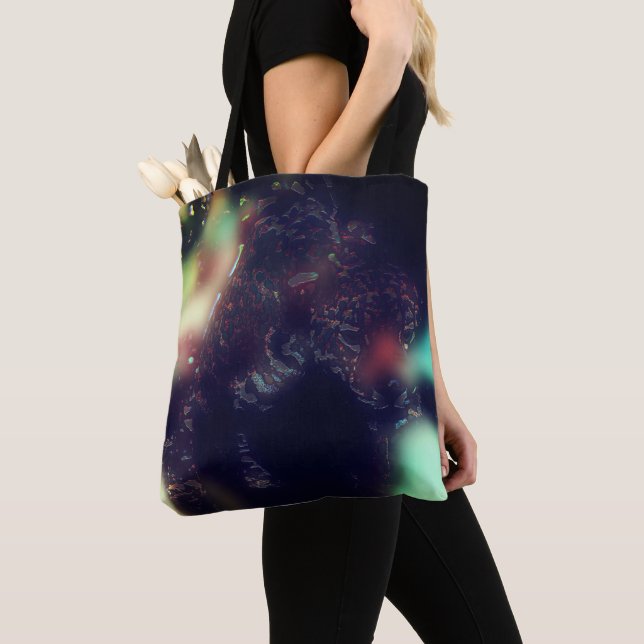Jaguar with darkened effect and soft colour flares tote bag (Close Up)