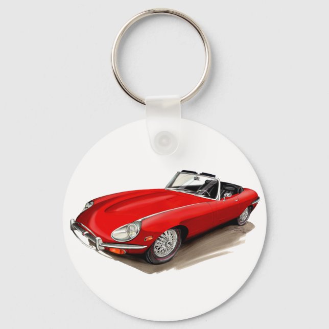 Jaguar XKE Red Car Keychain (Front)