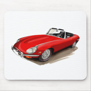 Jaguar XKE Red Car Mouse Pad