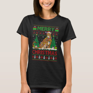 Jaguar Xmas Tree Lights Ugly Santa Jaguar Christ T-Shirt