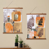 Jaguar Zebra Earth Tones Modern Abstract Pop Art