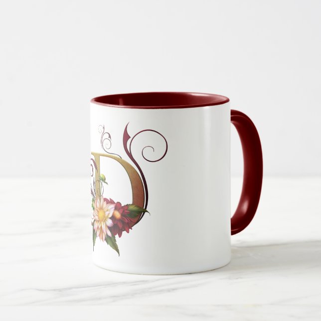 Jaguarwoman's "Ars Botanica 3" Monogram Mug "D" (Front Right)