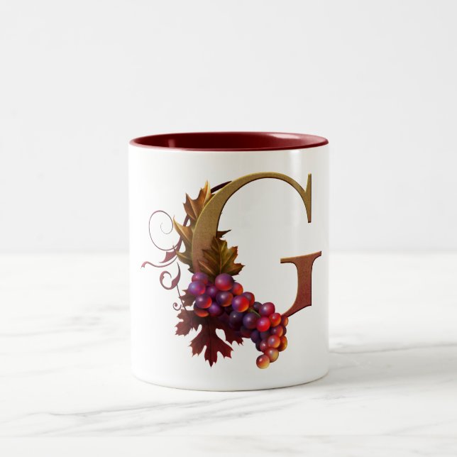 Jaguarwoman's "Ars Botanica" Monogrammed Mug "G" (Center)