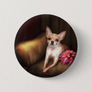 Jaguarwoman's "Chihuahua Portrait I" 2 Inch Round Button