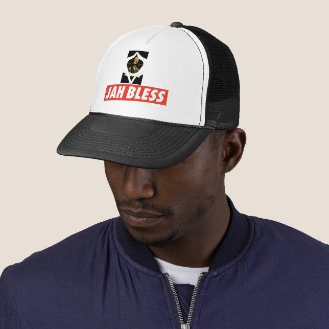 Jah Bless - Haile Selassie - Rasta Trucker Cap (In Situ)