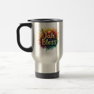 Jah Bless Reggae Watercolor Stainless Steel Travel Mug