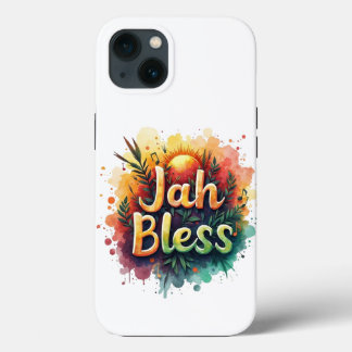 Jah Bless Reggae Watercolor Vibrant Art iPhone 13 Case