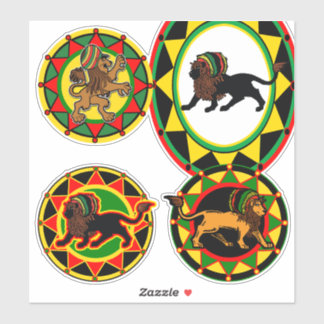 Jah King Rasta Lion Collection 2 Art Stickers