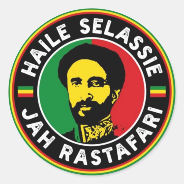 Jah Rastafara Haile Sleassie Royal Rasta Sticker  (Front)