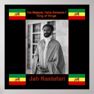 Jah Rastafari, Haile Selassie I Canvas Print 3 ft 