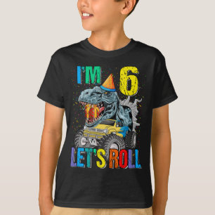 J'ai 6 ans Roll Monster Truck Dinosaur T-Shirt