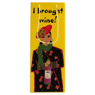 J'Ai Apporté Du Vin ! Sac cadeau de vin jaune