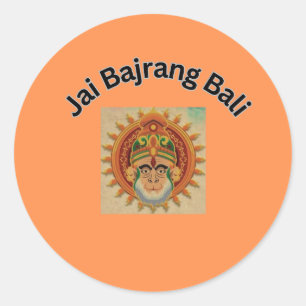 Jai bajrang bali classic round sticker