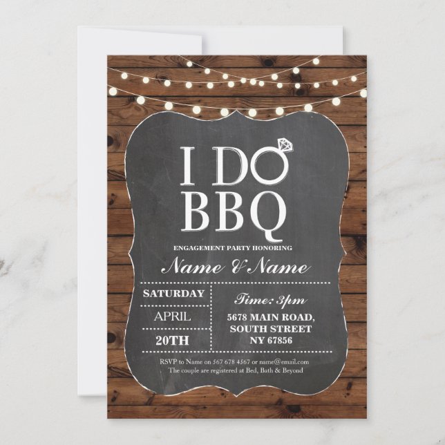 J'AI BBQ Couple's Shower Party Chalk Invitation (Devant)