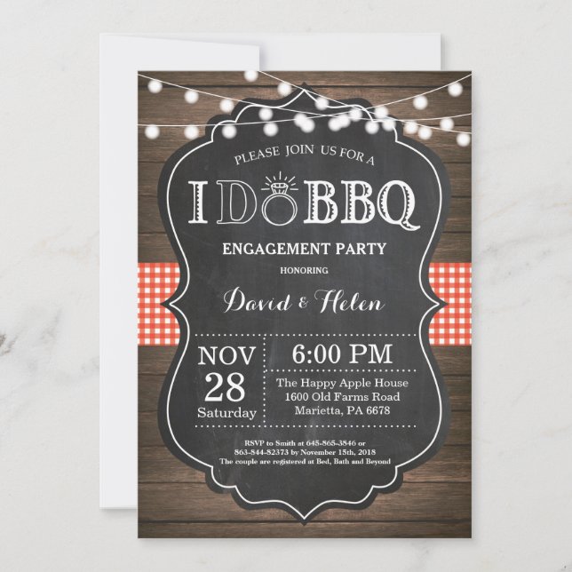 J'AI BBQ Invitation Mariage rustique (Devant)