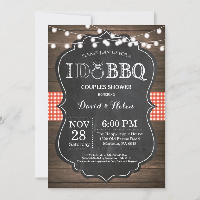 J'AI BBQ Invitation Mariage rustique (Devant)