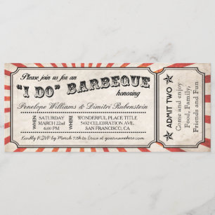 J'AI BBQ Invitations de billets Vintages