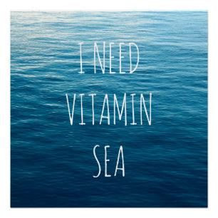 J'AI BESOIN DE LA MER de VITAMINE - affiche avec