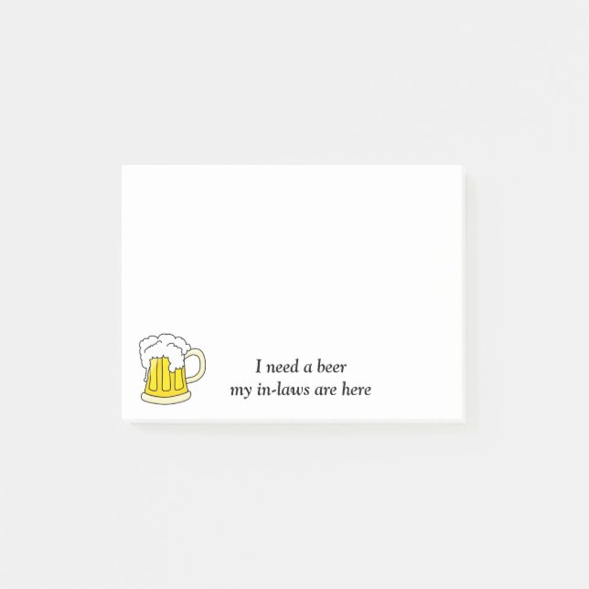 J'ai besoin des notes de post-it de bière (Devant)