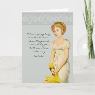 J'ai besoin d'un héros !  Carte de note Jane Auste