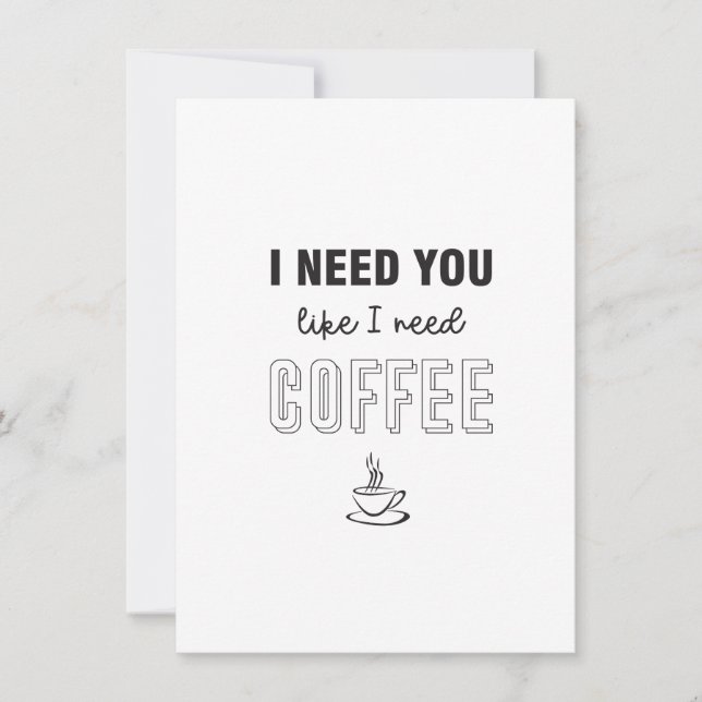 J'ai besoin d'une carte à café plat (Devant)