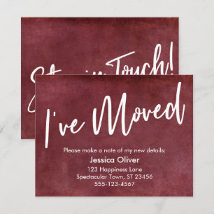 "J'ai bougé" Typographie Grunge Faire-part rouge