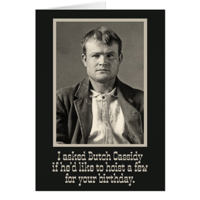 "J'Ai Demandé Bouton Cassidy" Wild-West carte d'an (Devant)