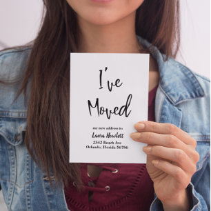 J'ai déménagé Moving Faire-part Modern Script