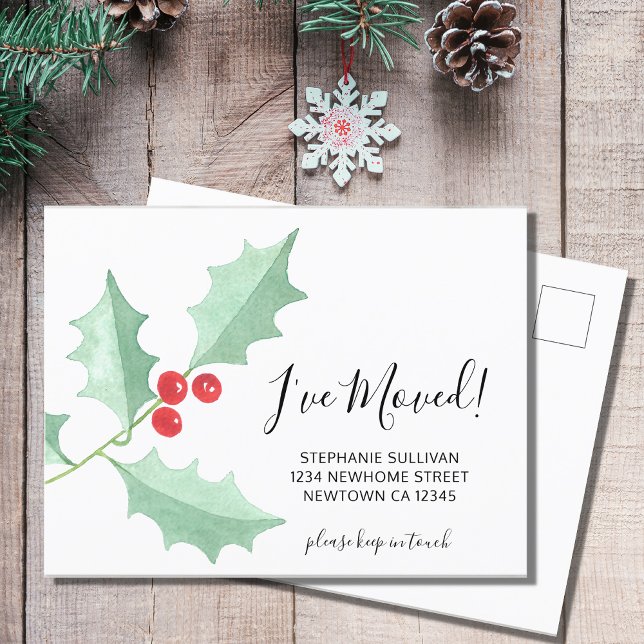 J'ai déplacé Watercolor Holly carte postale Faire- (Créateur téléchargé)