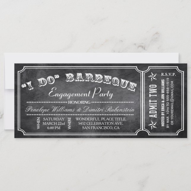 J'AI DES Invitations BBQ | Fêtes de fiançailles (Devant)