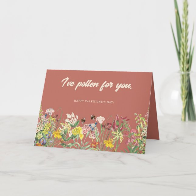J'ai du pollen pour toi Carte Saint Valentin (Devant)