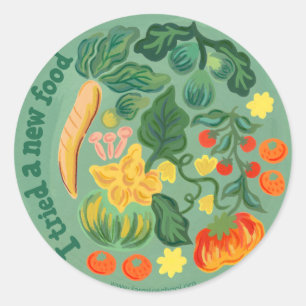 "J'Ai Essayé Un Nouvel Aliment" Sticker Rond
