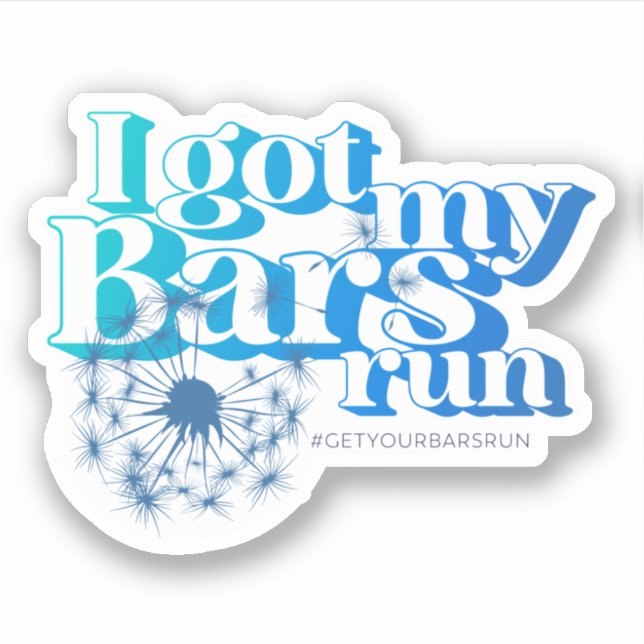 J'Ai Eu Mes Bars Run - Stickers Vinyl Bleu (Devant)