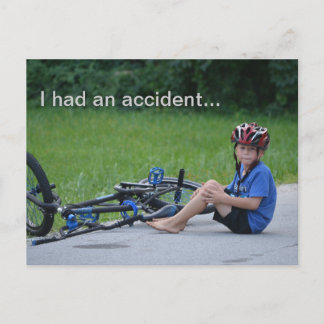 J'ai eu un accident. Carte postale Vélo Crash