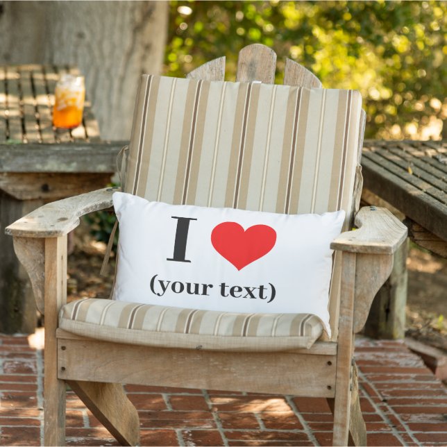 J'AI LE COEUR ! Lumbar Coussin 13" x 21" Extérieur (Chaise)