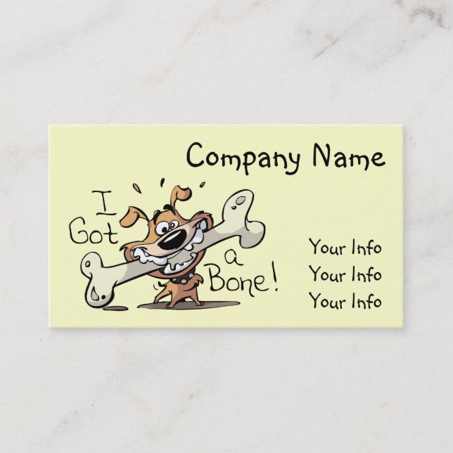 J'ai obtenu un os - cartes de visite de chien (Devant)