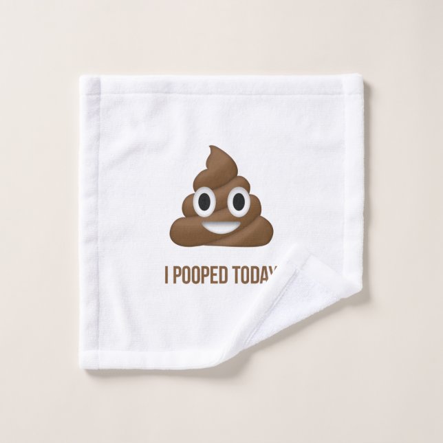 J'Ai Poopé Aujourd'Hui Émoji Souriant (Gant de toilette)