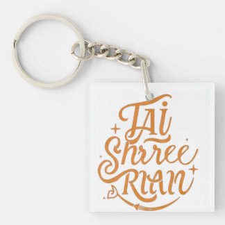 Jai Shree Ram Acrylic Keychain - Lightweight,