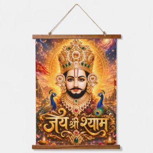 Jai Shri Khatu Shyam Ji Devotional Artwork Hanging Tapestry