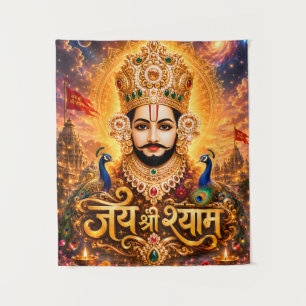 Jai Shri Khatu Shyam Ji Devotional Artwork Tapestry