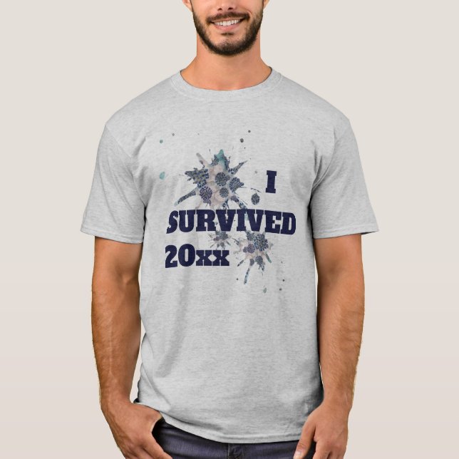 J'ai survécu à Blue Covid Virus T-shirt (Devant)