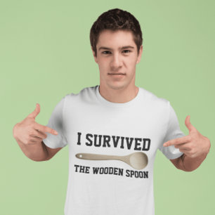 J'AI SURVÉCU À LA POIGNÉE EN BOIS, T-shirts amusan