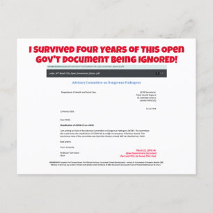 J'ai survécu quatre ans par RoseWrites carte posta