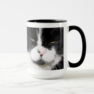 J'ai un CATTITUDE ! Tasse noire et blanche de chat