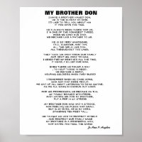 J'AI UN FRÈRE NOMMÉ DON Poem Poster