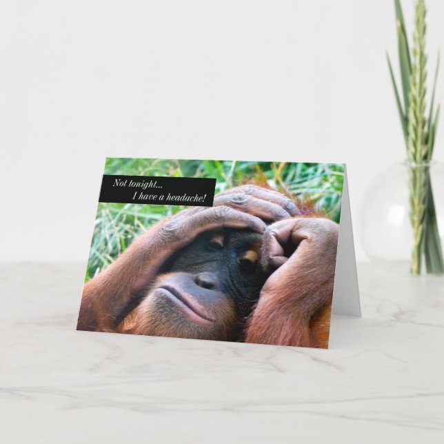 J'Ai Un Mal De Tête Orangutan Portant Une Carte De (Devant)